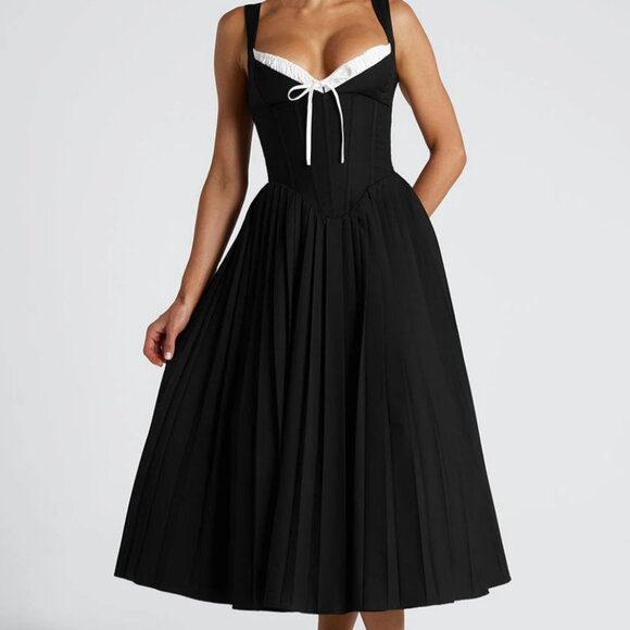 Natassia Midi Dress - Black/White - Picture 6 of 6